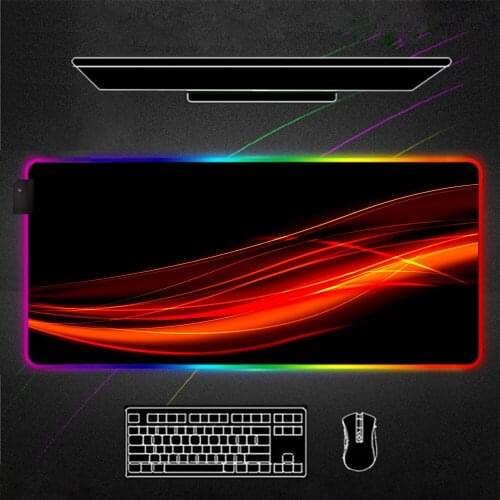 Mousepad rgb Black and red Gamer Accessories keyboard pad Large LED Mouse Pad Gaming PC Desk Play Mat with Backlit muismat