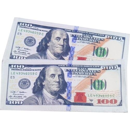 2PCS Creative Banknote Printing Cloth Appliques 100 Dollars Printing Patch DIY Jeans Backpacks Sew on Fabric Badge Hot Sale