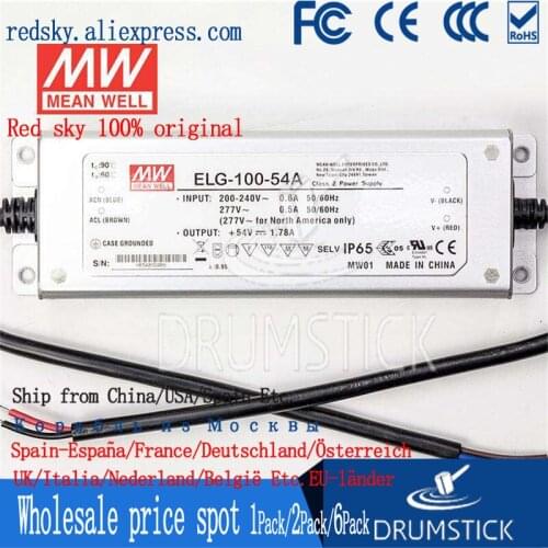 Kindly MEAN WELL 6Pack ELG-100-54A-3Y 54V 1.78A meanwell ELG-100 54V 96.12W Single Output LED Driver Power Supply A type