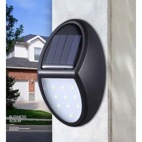 10 LED Wall lamp White Solar Light Garden Decoration Outdoor Waterproof IP65 Wall lights Home Street Yard Decor