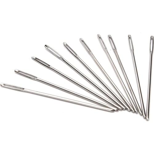 New 10Pcs/Set Large Eye Needles Leather Sewing Needle Gold Needle Embroidery Tapestry Hand Sewing Accessories Costura