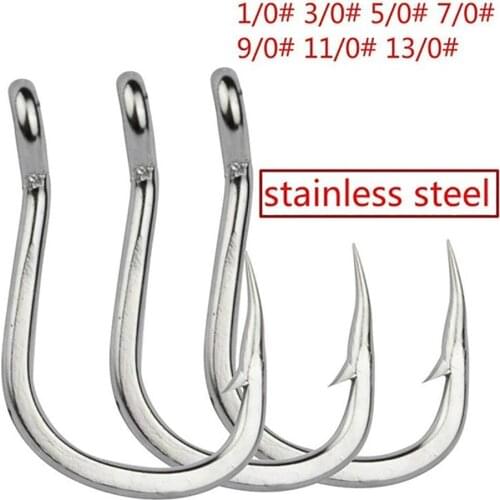 New!! 5/10Pcs Fish Hooks Anti-corrosion Stainless Steel Sharp Fish Hook Jig Big Fishing Bait Holder Tackle Tool