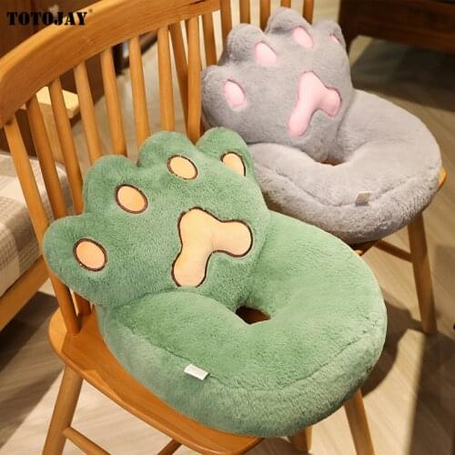New Cute Cat Paw Chair Cushion Soft Plush Sofa Pillow Cartoon Bear Paw Stuffed Bedroom Pillow Home Decoration Girls Gifts
