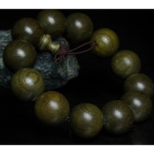 New Gold silk Nanmu men and women bracelet gold Si Nan Buddha beads Yin Shen wood bracelet