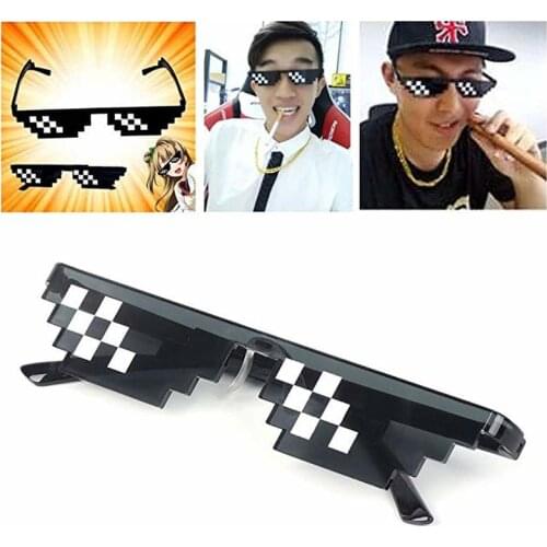 Party Gifts Mosaic Sunglasses Trick Toy Thug Life Glasses Deal With It Glasses Pixel Women Black festive Gifts