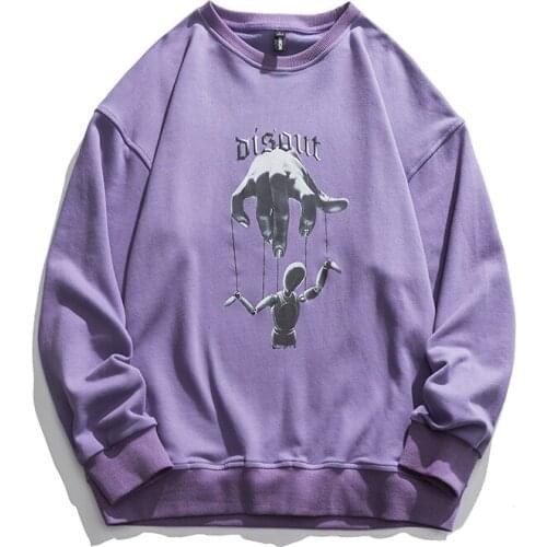 Autumn Mens Loose Pullovers Funny Printed O-Neck Hoodies Fashion Harajuku Street Sweatshirts Clothing Tops Male Plus Size 5XL