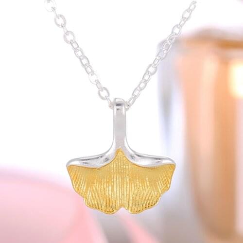 925 Sterling Silver Ginkgo biloba Necklaces & Pendants For Women High Quality Sterling-silver-jewelry