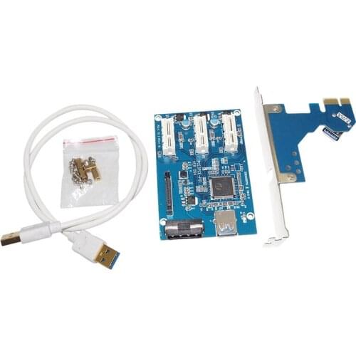 Pci-E 1X to Pci-E 1X Adapter Card, 1 Drag 3 Graphics Expansion Card for Home, Office and Games