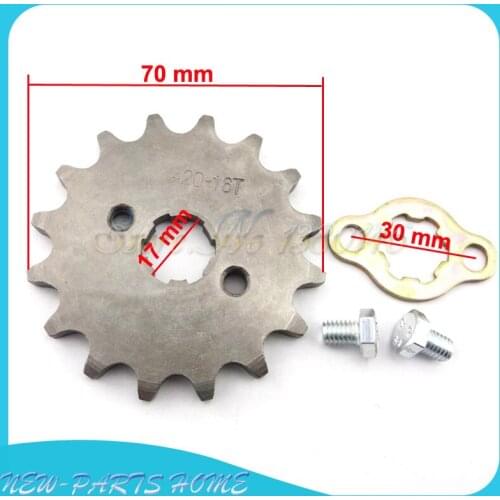 17mm ID Front Engine Sprocket with Retainer Plate Locker 420 16 Tooth For Pitsterpro ATV Quads Pit Dirt Bikes motorcycles