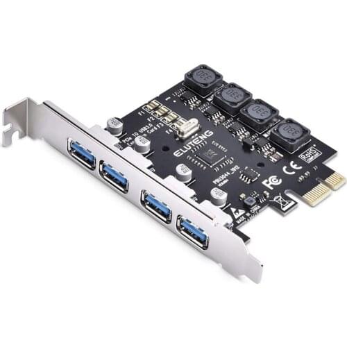 USB3.0 Expansion Card, Independent Power Supply, Pci-E to USB3.0 Expansion Card, Suitable for Windows 10/8.1/8/7/Xp