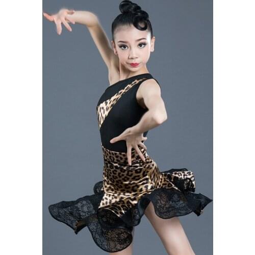 New Latin Dance Dress Girls Summer Professional Training Exercise Clothing Leopard Print Performance Wear Performance Clothing