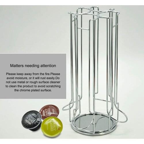 Coffee Pod Holder Iron Chrome Plating Stand Coffee Capsule Storage Rack For 24pcs For Dolce Gusto Capsule