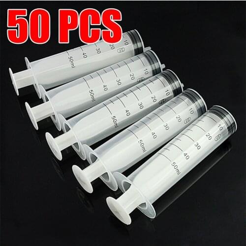50Pcs/lot Translucent Measuring Syringe 50ml Big Plastic Syringe Measuring Nutrient Hydroponics For Accurately Measured for pets