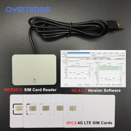 OYEITIMES 4G LTE SIM Card Reader Writer Programmer+5PCS 128k 4G LTE Blank SIM Cards +1PC 2G3G4G5G 4.1.5 Ver SIM Card Software