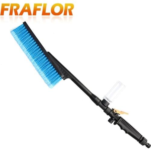 Blue Color Car Wash Brush With Retractable Long Handle Water Flow Switch Foam Bottle Car Cleaning Soft-bristle Protect the Car