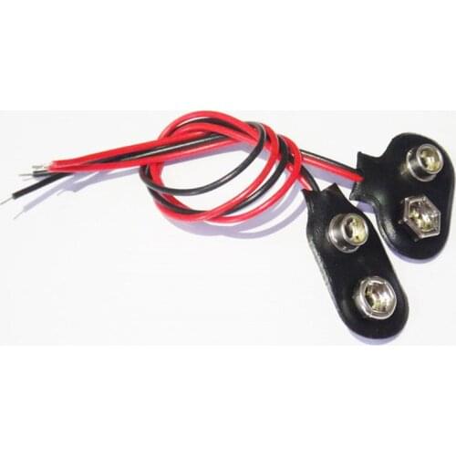 50pcs 15cm 9V Battery Snap Connector clip Lead Wires holder T type / I type