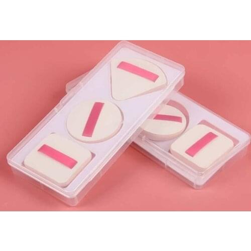 3pcs Makeup Sponge Puff Dry Wet Dual Use Liquid Foundation Smooth Cushion Powder Cosmetic Puff Kit Round Square Triangle Shape