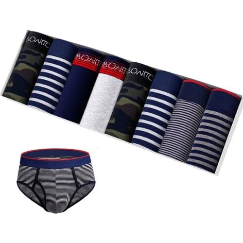 8PCS Print Mens Briefs Cotton Men Thongs Panties With Hole Sexy Man Undrewear Open Underpants Lots Underwear Male Family Bikini