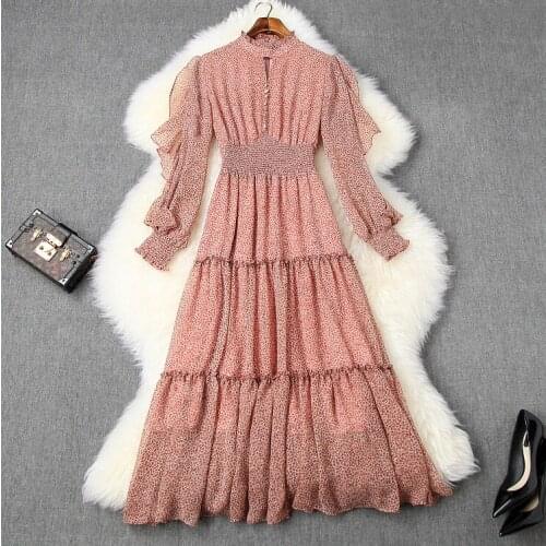 Spring Womens Floral Hollow Ruffled Swim Chiffon Skirt Super Fairy Swing Dress T3732