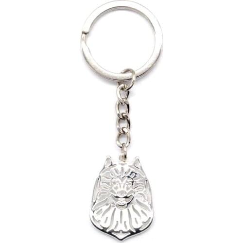 Jewelry Keeshond Pendant Key Chains Lovers Alloy Dog Shaped Key Chains For Women