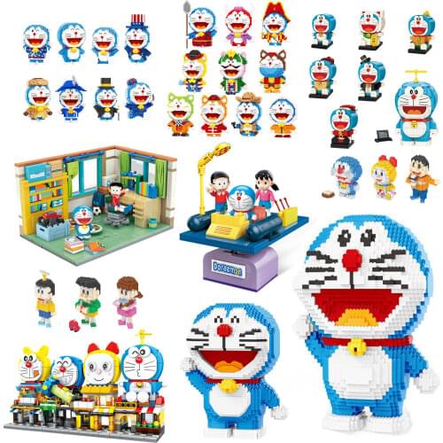 Famous Japanese Anime Enlightenment Doraemon toy brickheadz building block treasure dream model toys for children gifts