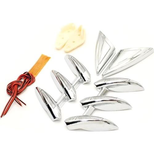 1 Set Motorcycle Front Fender Side Trim Kit Bar w/ Light for Honda GL1800 01-17 Motorbike Modified Spare Parts Replacement