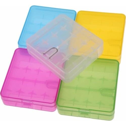 1 Pcs Plastic 18650 Battery Storage Box Case Holder Container Random Color