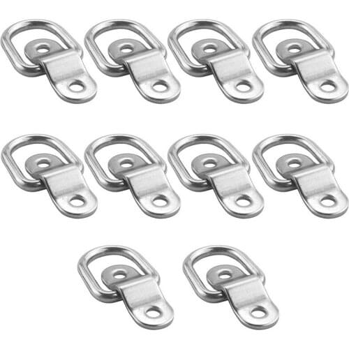 10Pcs Cargo Lashing Surface Mount D Ring Tie Down Ring For Trailers Trucks Horsebox Boat Car Kayak Fastener Clip