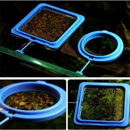 100pcs Feeding Ring Aquarium Fish Tank Station Floating Food Tary Feeder Square Circle Feed Clean Filter Water