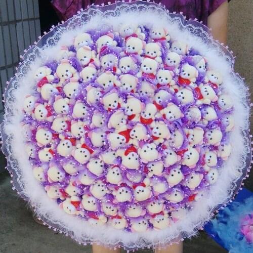 99 little bear bouquets wedding centerpieces Valentines Day Engaged Boyfriends Gift unicorn party wedding decor free delivery