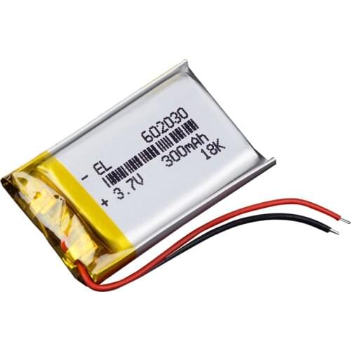 Battery 300mah polymer battery rechargeable for mp3 toys smart watch speaker 602030