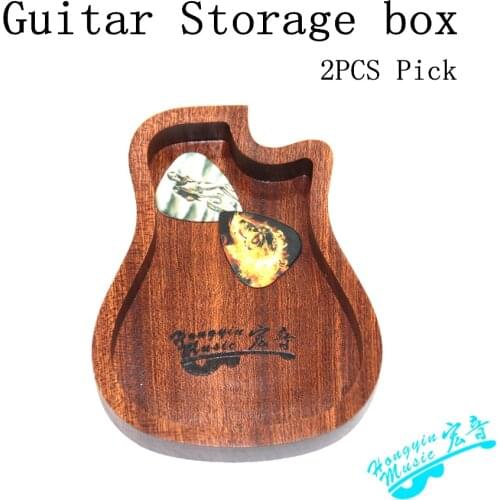 Acoustic Guitar Accessories Guitar Solid Sapele Wood Storage Box For Paddle