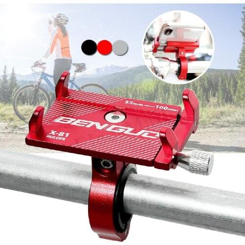 Aluminum Alloy Bike Phone Holder Bike Bicycle Handlebar Clip Stand Mount Bracket Mobile Phone Holder Rack Phone Stand Bracket