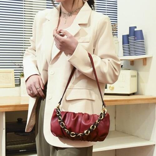 Designer Pleated Messenger Bag Women Fashion Pu Leather Chain Woman Handbag 2021 New High-Quality Casual Shoulder Bag Womens
