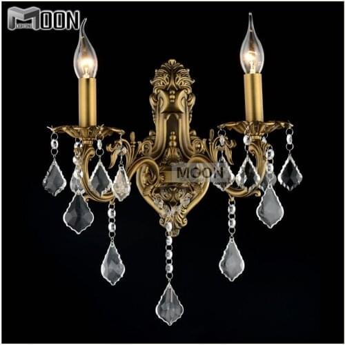 Hot Sale Crystal Wall Sconces Modern Wall lighting fixture Brass Color wall light for Bathroom, Dressing room MB3134