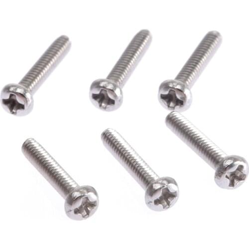 50Pcs M2 x10mm Phillip Plain Round Head Screw Stainless Steel Machine Screw Cross Recessed Pan Head Screws Bolts Fasteners