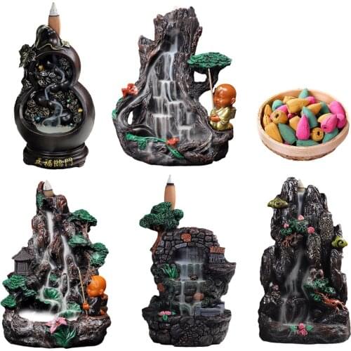 Backflow Incense Easy to Clean Burner Incense Holder Home Decor Waterfall Shape full of mystery Handmade and Easy to Clean