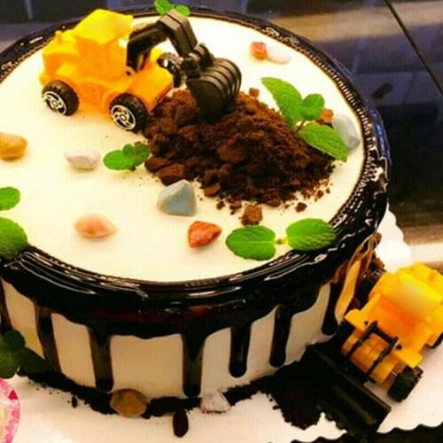 Simulation Engineering Vehicle Excavator Toy Car Model Decoration Baking Sand Soft Set Dredging Toys Beach Kids Cake G V6J5