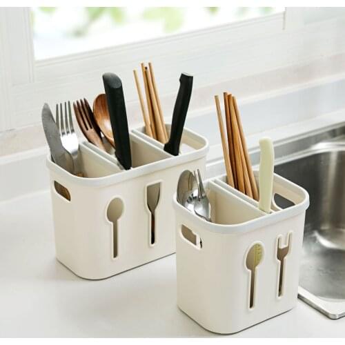 Multi Grids Chopsticks Fork Spoon Storage Box Knife Holder Kitchen Drain Chopsticks Cage Household Chopsticks Tube