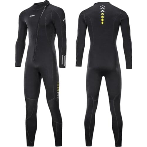 Men Women Wetsuit Full 3mm Neoprene Surfing Scuba Diving Snorkeling Swimming Suit Solid Black Long Sleeve Wet Suit Back Zipper