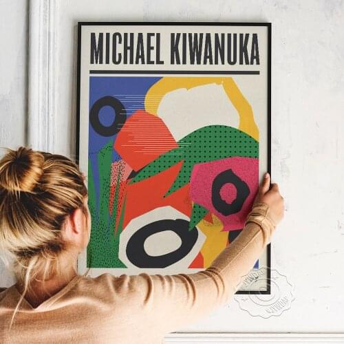 Michael Samuel Kiwanuka Gig Poster, British Singer Kiwanuka Fans Collect Art Prints, Color Geometry Abstract Wall Art Home Decor