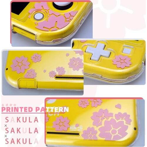 DATA FROG Transparent Hard Shell for Switch Lite Game Console Accessories for Nintendo Switch Lite Non-Slip Cherry Blossom Case