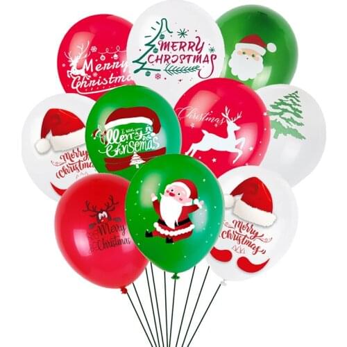 5/10pcs Merry Christmas Latex balloons Santa Claus elk xmas Tree print Christmas Balloon new year Party Decoration Home Navidad