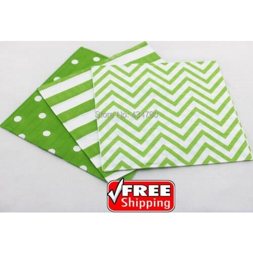 60pcs Mixed 3 Designs Striped Polka Dot Chevron Green Paper Napkins,Party Decorations,Tableware,Christmas,Wedding,Birthday,Bulk