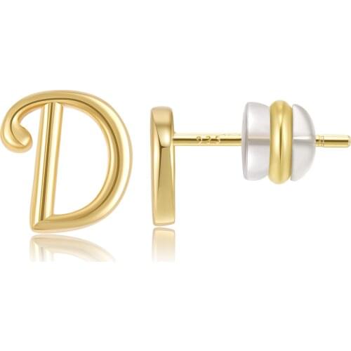 Hot Sale 26 Initial Letter Earrings Personal Gift for Women Cute Alphabet Gold Stud Earrings Jewelry