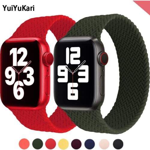 Silicone Solo Loop Strap For Apple watch 6 band 44mm iWatch series 5 4 3 38mm 42mm Elastic belt bracelet Apple watch band 40mm