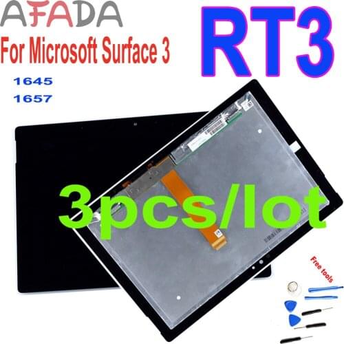 3pcs AAA+ LCD Replacement For Microsoft Surface 3 RT3 RT 1645 10.8"LCD Display Touch Screen Assembly Surface RT3 1657 LCD Repair