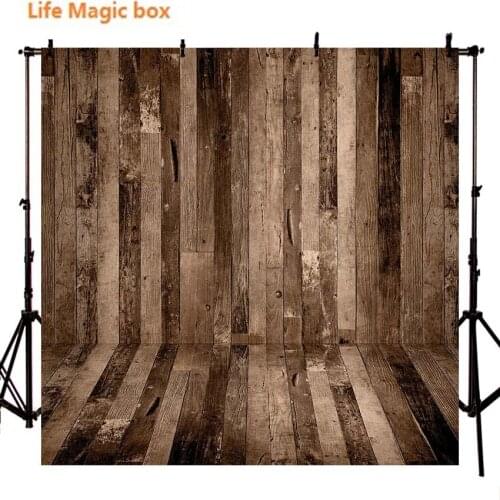 Party Photo Background Vinyl Backdrops For Photography Primary Color Stitching Wood Slab Foto-231
