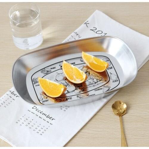 High Quality Stainless Steel Storage Tray Silver Oval Fruit Plate Jewelry Display Metal Tray Storage Supplies