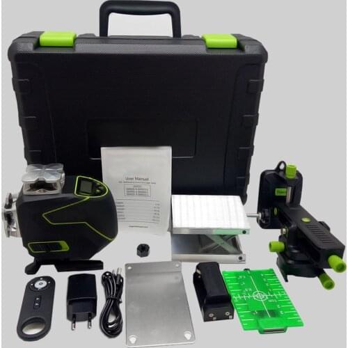 XEAST S03CG/S04CG with Hard Carry Case,Bluetooth Function&Outdoor Pulse Mode 4D Green Beam Line Laser Level,16 Line Laser Level